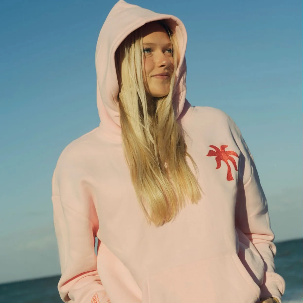 Viral Pink Palm Puff Hoodie